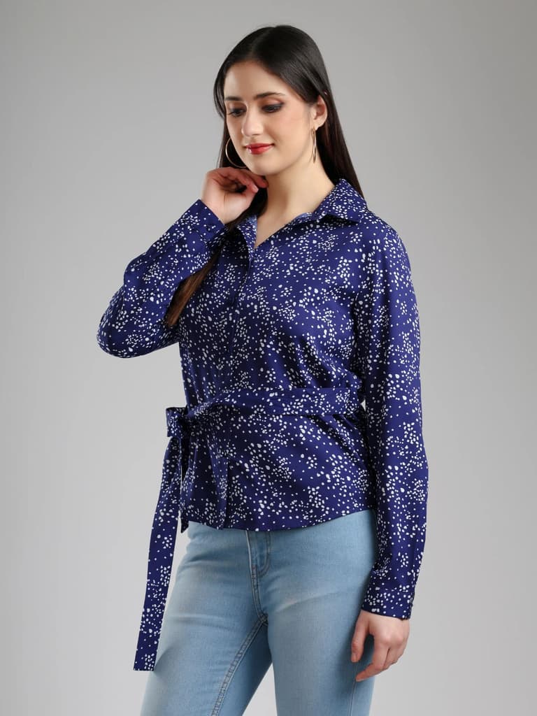 Zivara chic printed shirt - Navy — photo 2