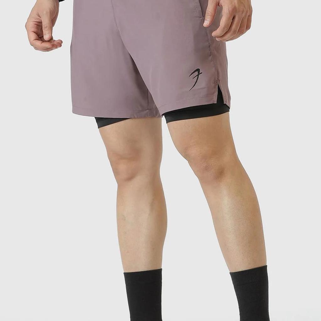 2 in 1 Compression Shorts Mauve