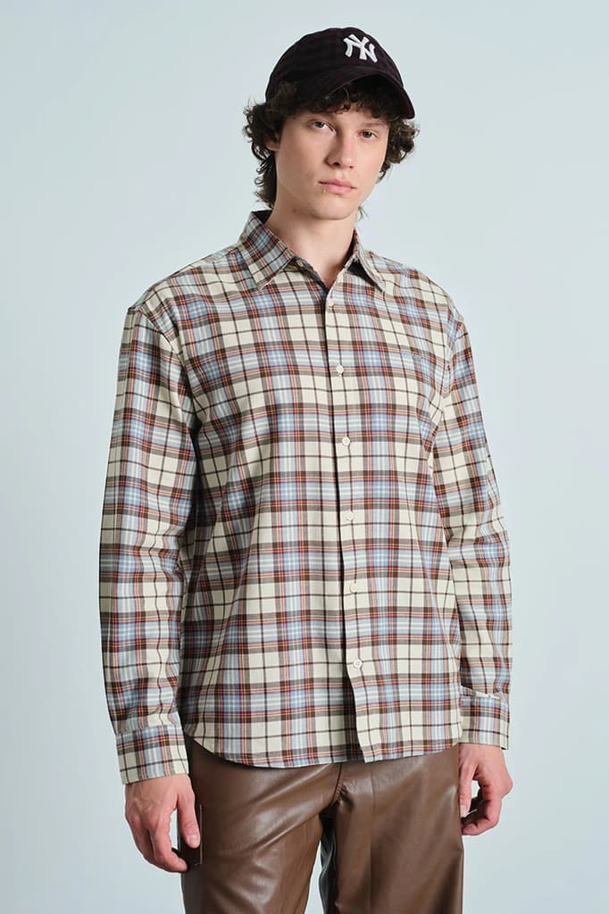 Frosted Blue Plaid Casual Shirt — photo 3