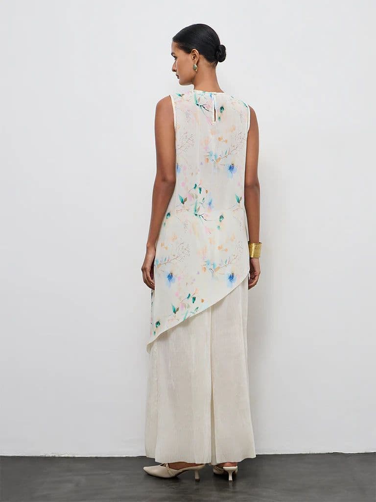 Vark Off-White Floral Printed Ethnic Set — photo 4