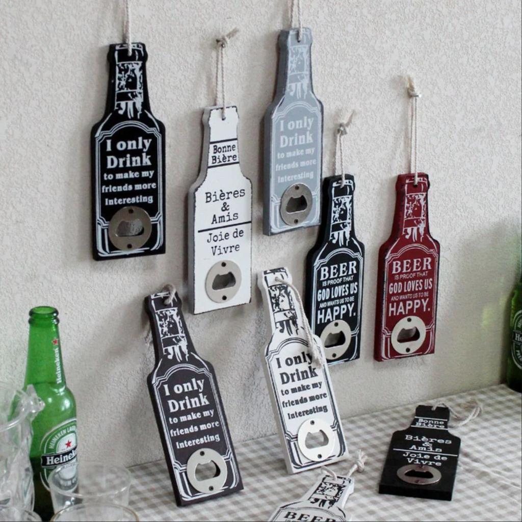 Pop n Pour: Wooden Bottle-Shaped Cap Opener