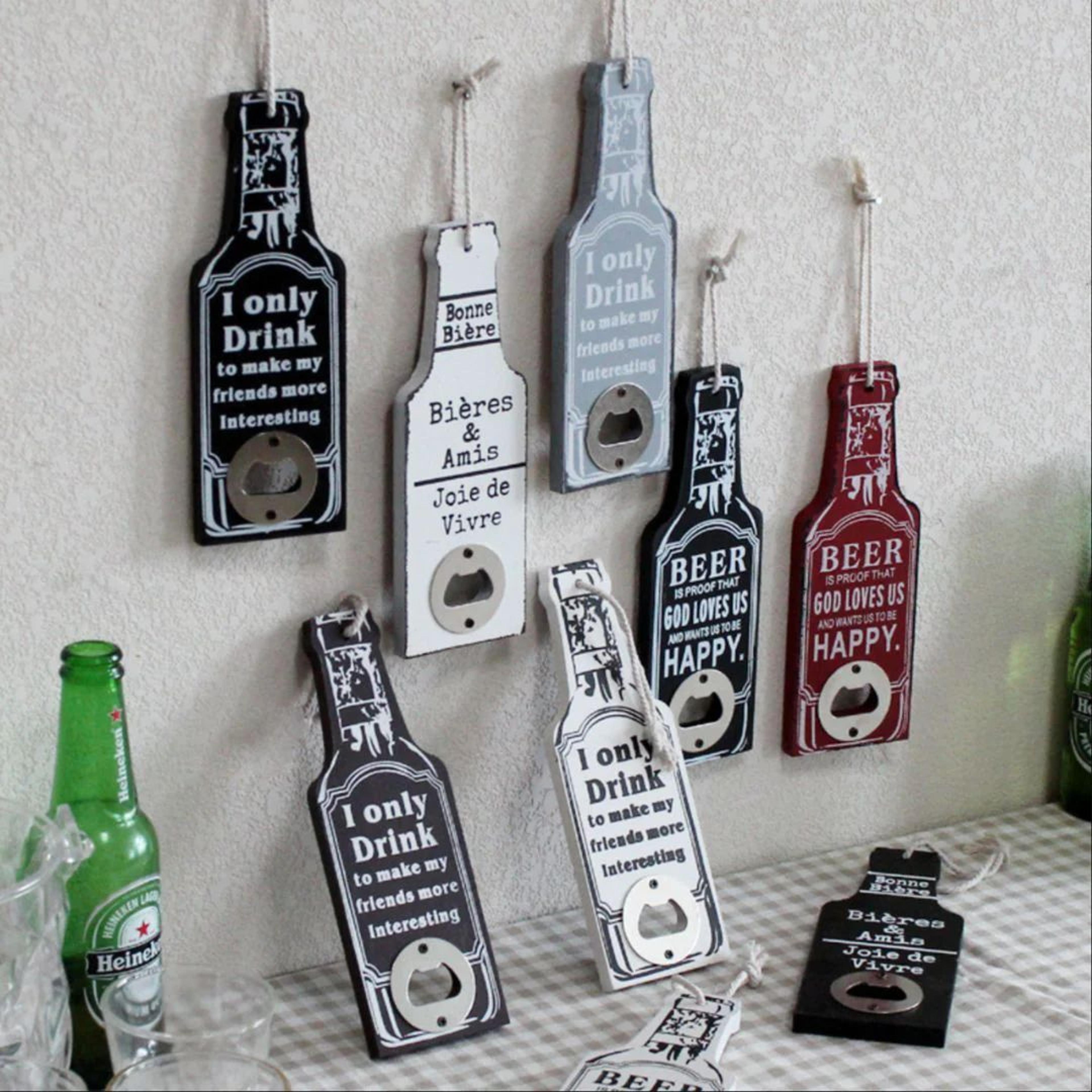 Pop n Pour: Wooden Bottle-Shaped Cap Opener