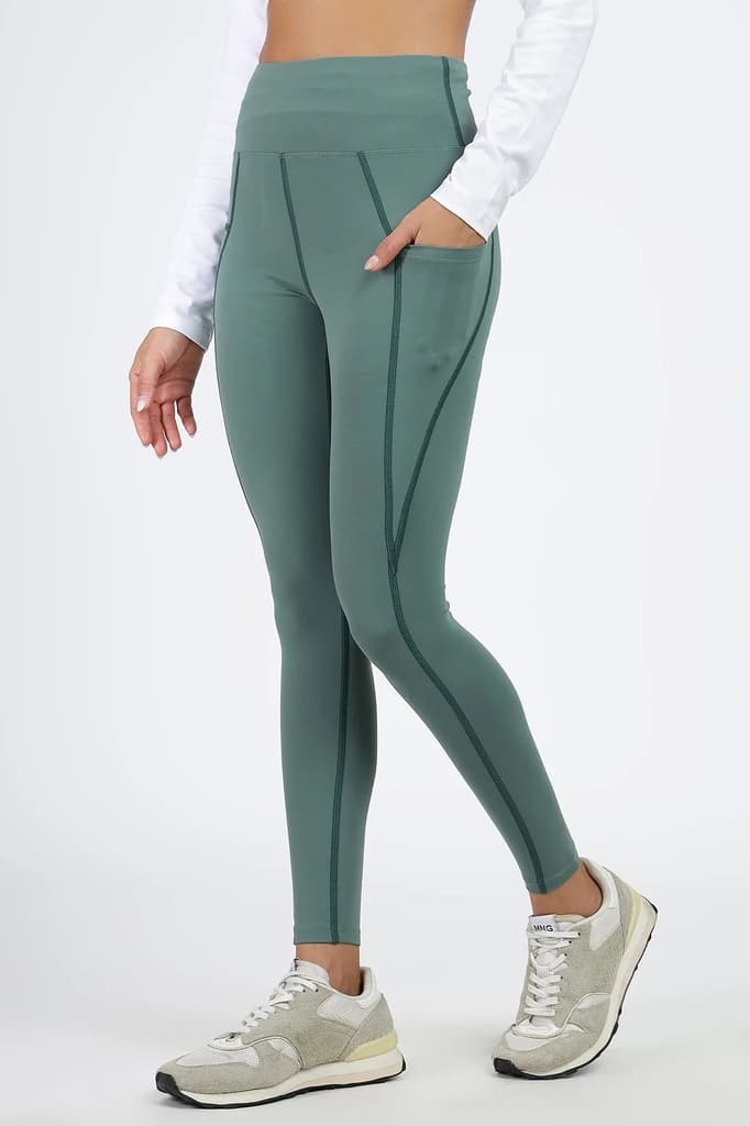 Timeless Nylon Leggings Sage Green — photo 4