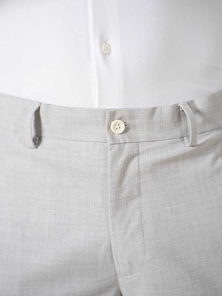 Ethereal Grey Melange Stretch Formal Pants