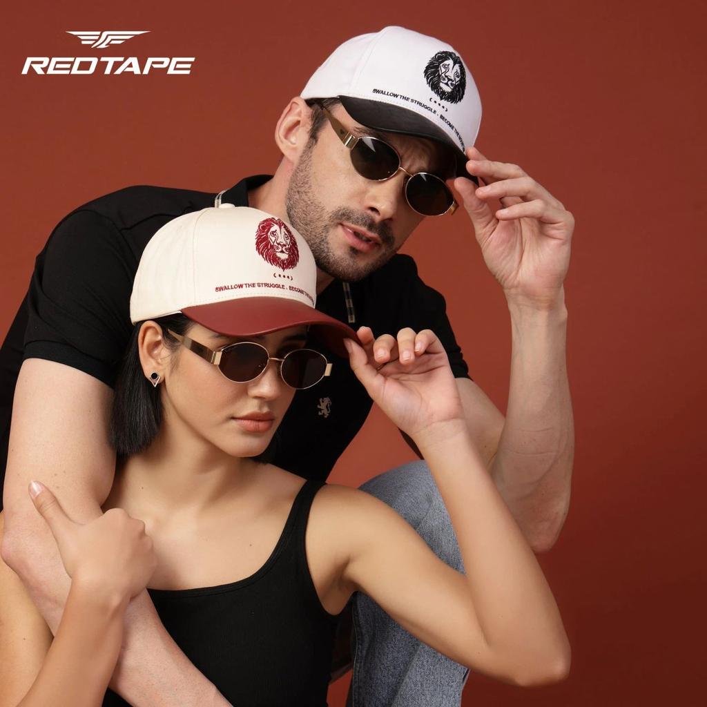 Unisex Beige Brown Colourblocked Cotton Twill Baseball Cap with Adjustable Strap — photo 3