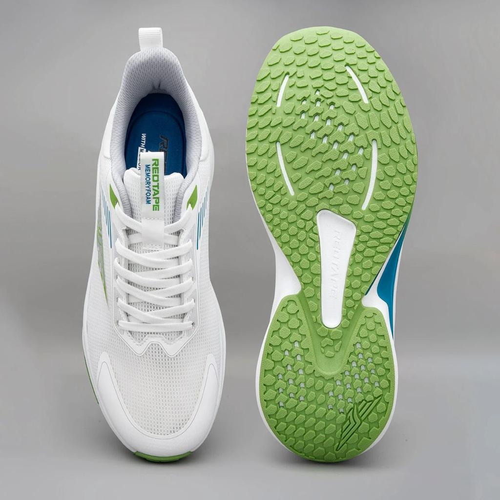 White & Green Sports Shoes for Men — photo 5