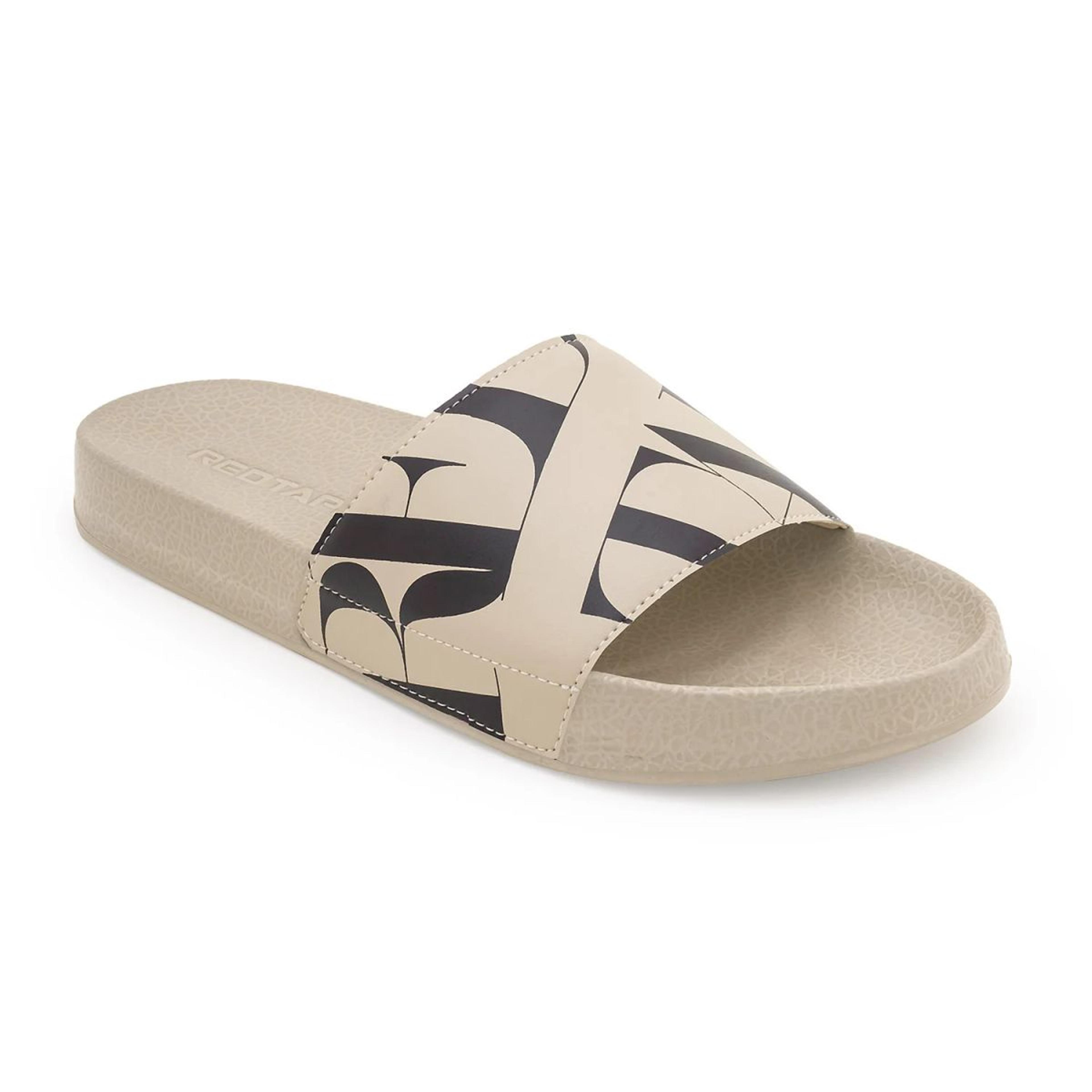 Beige Casual Pool Sliders for Men | Everyday Comfort