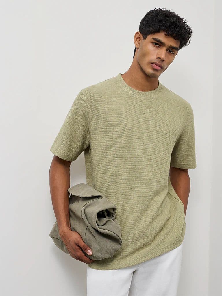 ETA Sage Textured Relaxed-Fit Cotton-Blend T-Shirt — photo 2