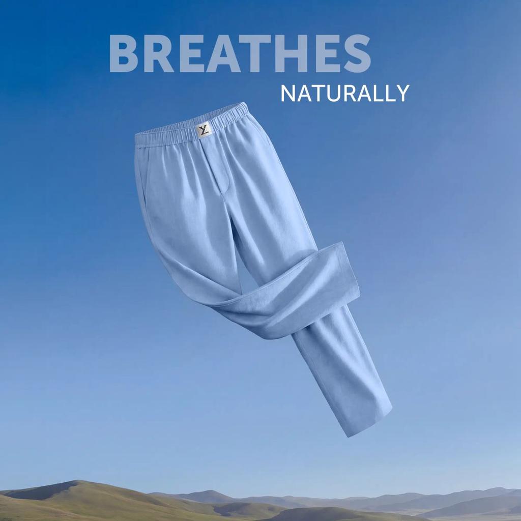 Ultra-Breathable Cotton Chambray Pyjamas - Powder Blue — photo 4