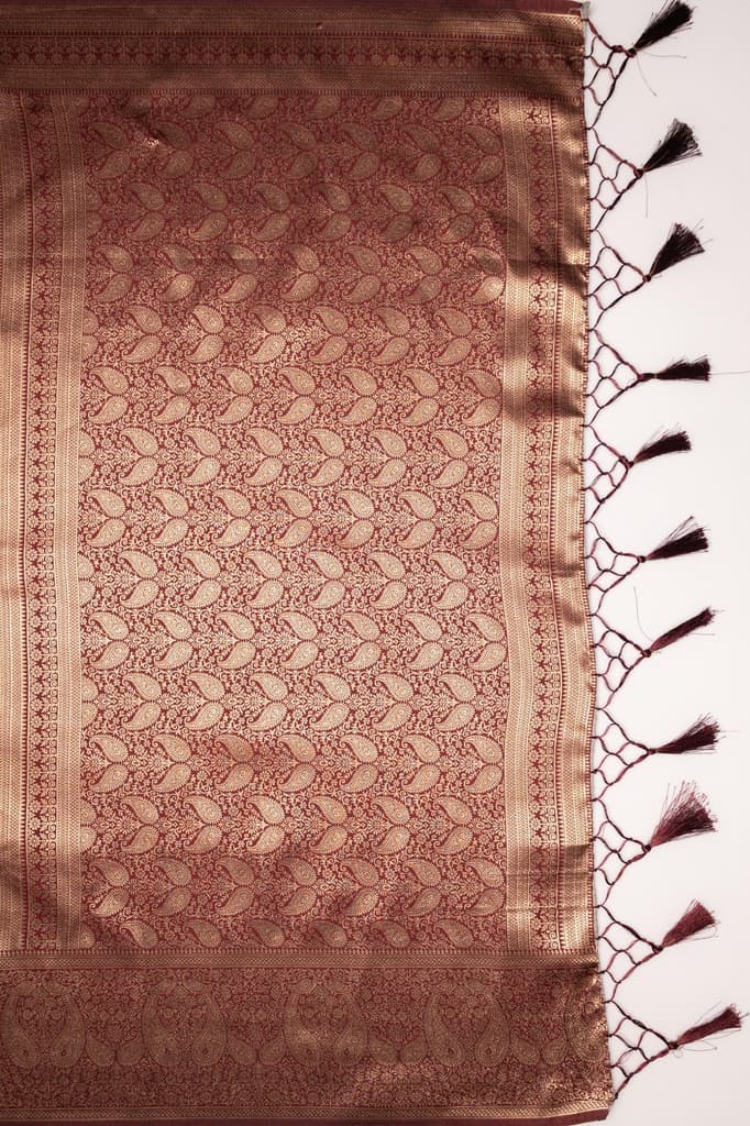 Mimosa Women's Woven Design Kanjivaram Style Art Silk Saree With Blouse Piece : SA00001612BEGFREE — photo 7