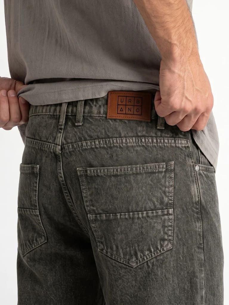 Men's Light Grey Relaxed Fit Washed Denim Jeans Non-Stretchable — photo 6