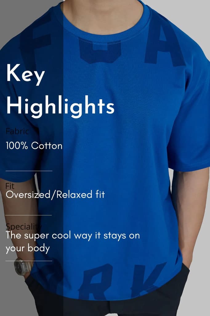 Refined Oversized T-shirt Royal Blue — photo 7
