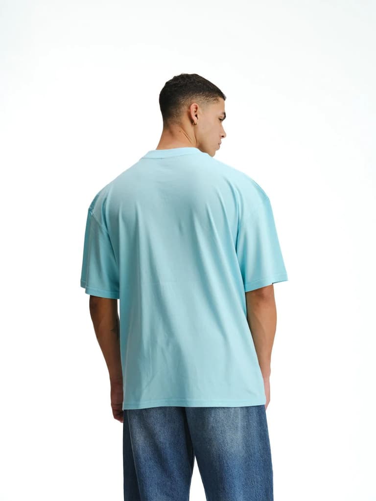 Solid Aqua Soft Jersey Oversized T-shirt — photo 6