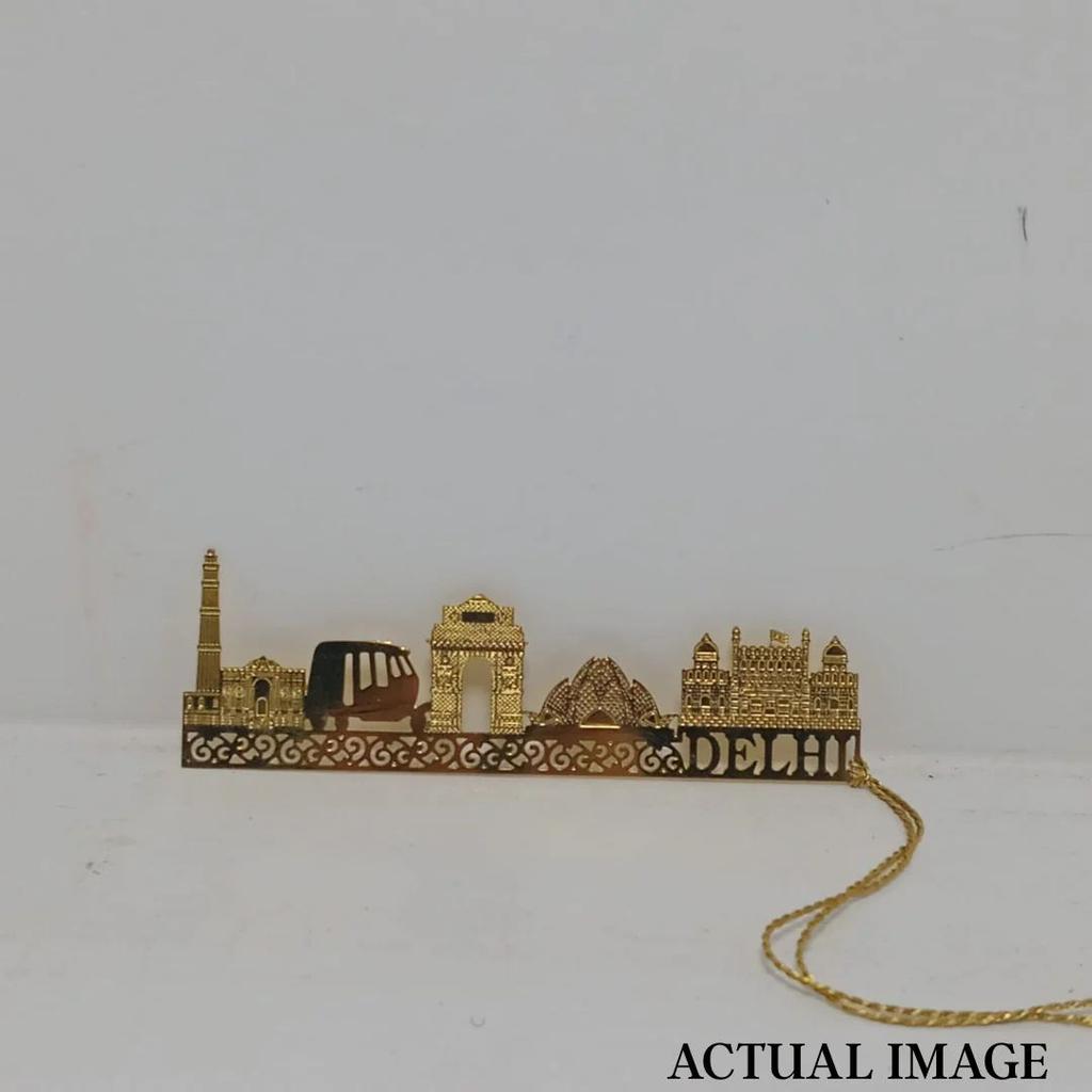 Delhi Love Metal Bookmark with Golden Tassel – Intricate Metallic Page Marker — photo 2