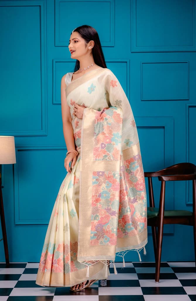 Mimosa Women's Woven Design Banarasi Style Art Silk Saree With Blouse Piece : SA00001785PSFREE — photo 4