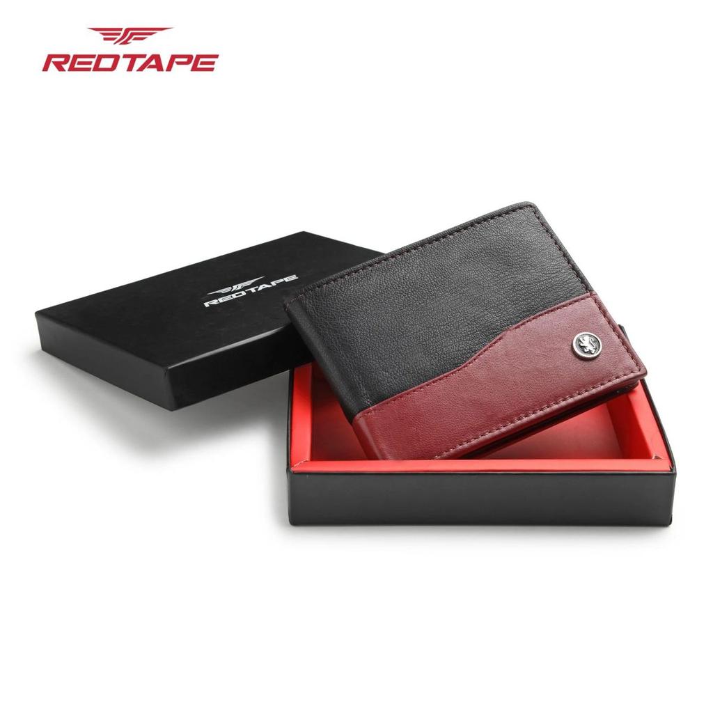 Men’s Black Maroon Colorblocked Genuine Leather Wallet — photo 5