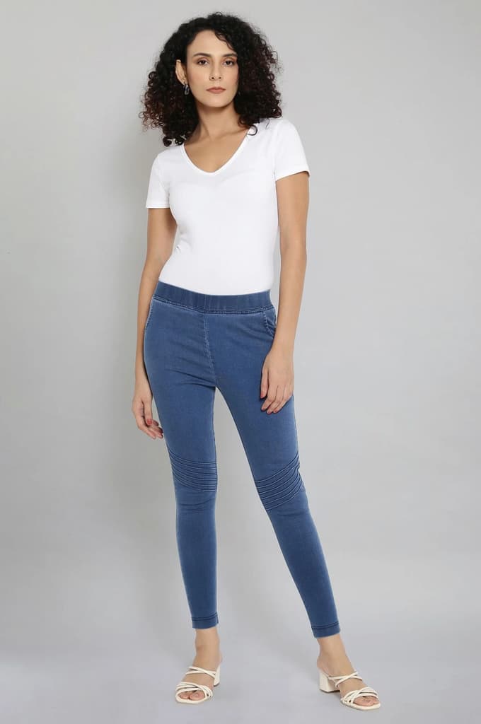 Light Blue Pintucks Jegging — photo 5