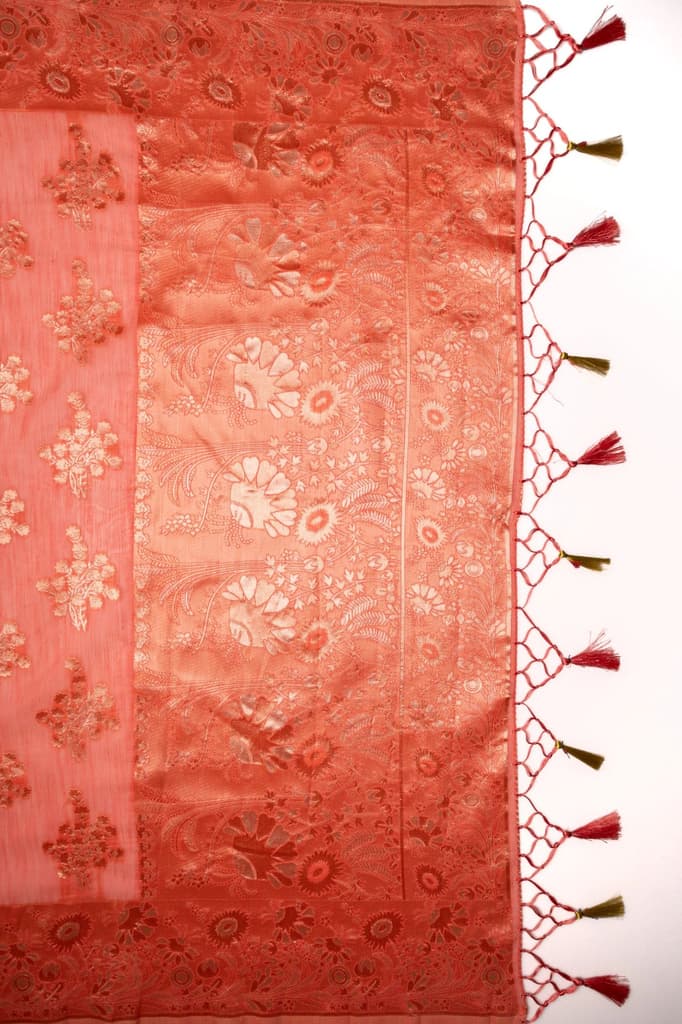 Mimosa Women's Woven Design Banarasi Style Art Silk Saree With Blouse Piece : SA00001806GJFREE — photo 7