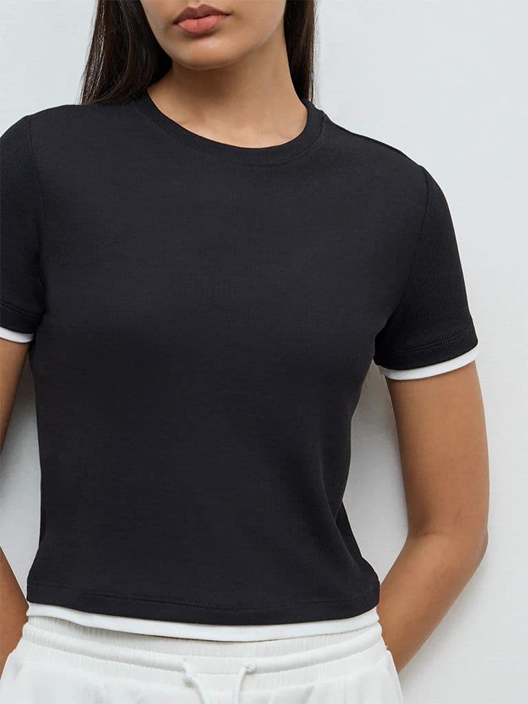 Nuoflexx Black Ribbed T-Shirt — photo 3