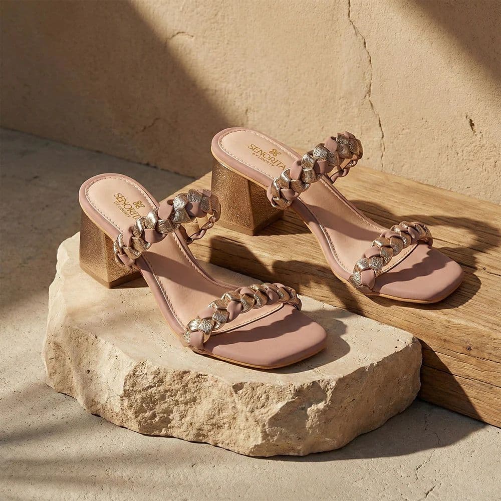 Senorita STY-164E Peach Casual Heeled Slippers for Women — photo 2