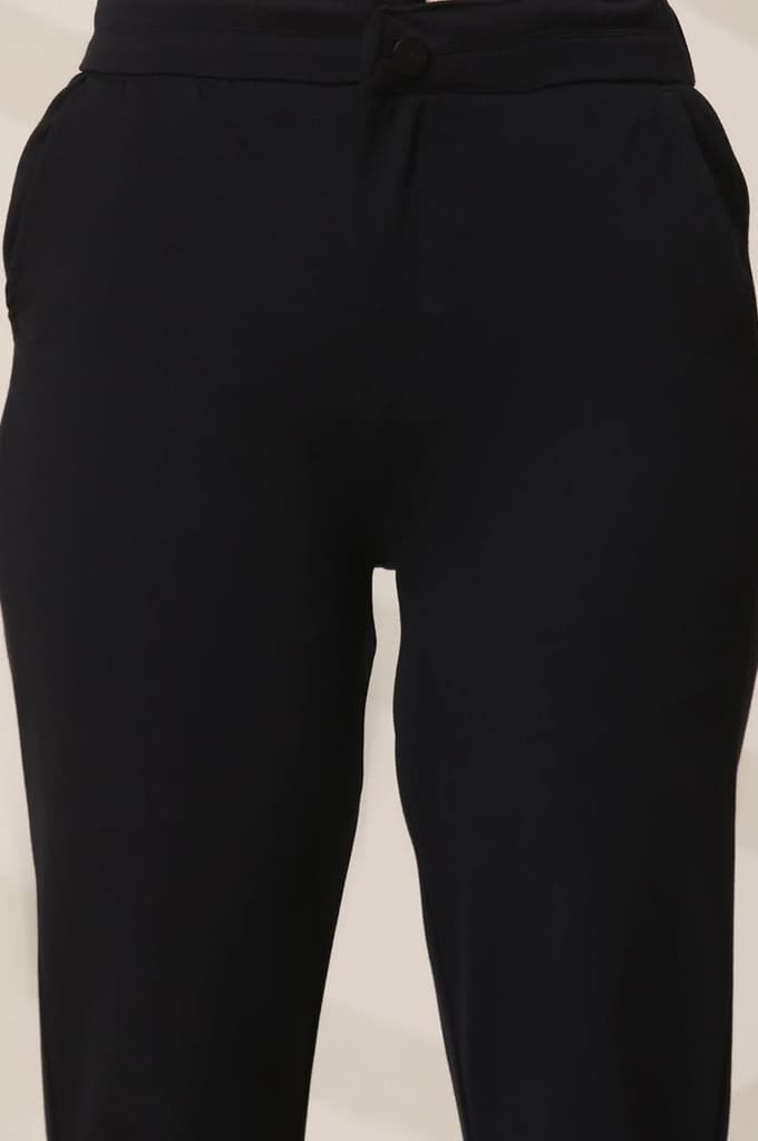 Navy Blue Boot Cut Flared Pants — photo 6