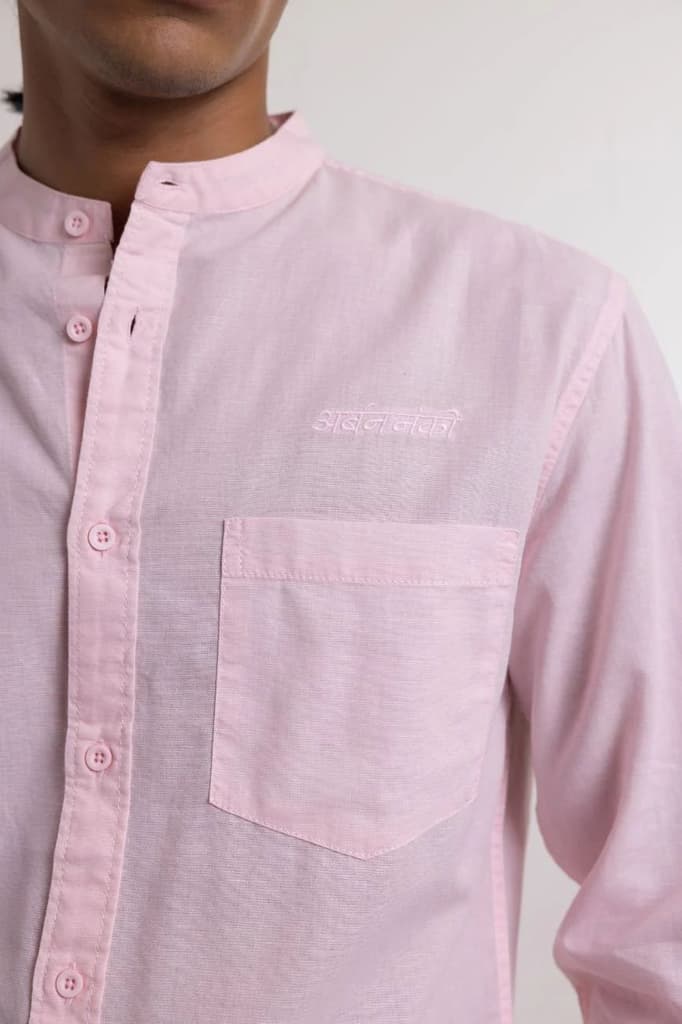 Linen Shirt // Baby Pink — photo 3
