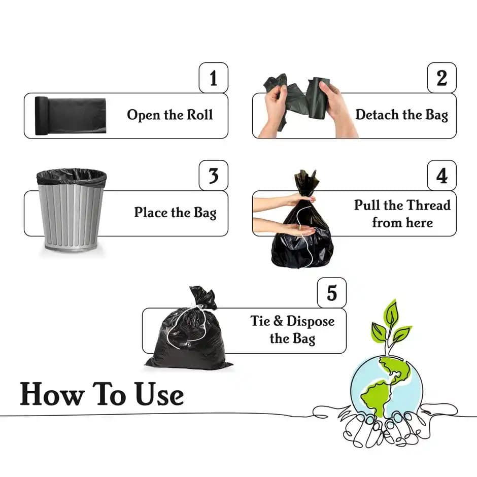 Smart One Garbage Bag Roll Black - Large- 24 x 32 Inch — photo 2