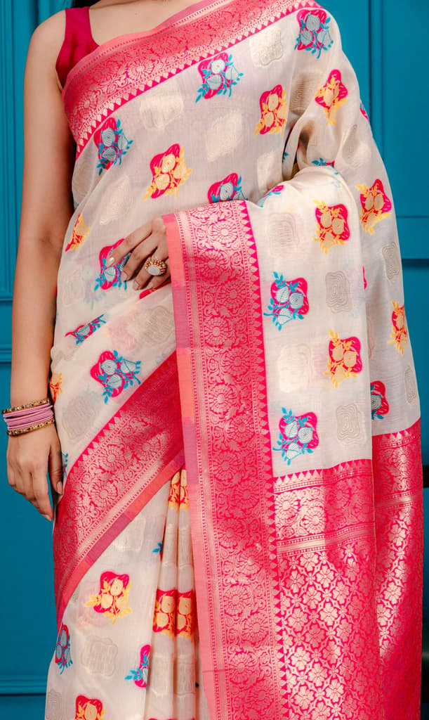 Mimosa Women's Woven Design Kanjivaram Style Art Silk Saree With Blouse Piece : SA00001624HWFREE — photo 3