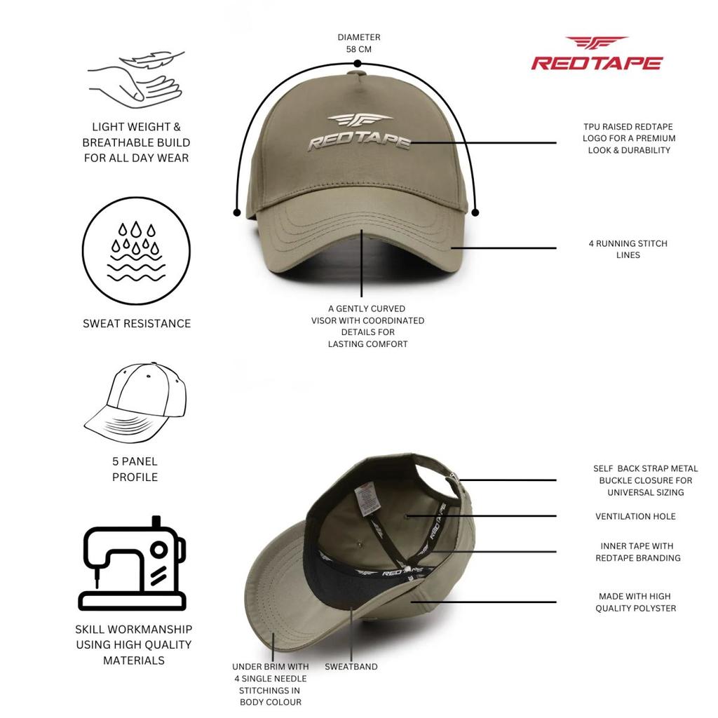 Unisex Grey Solid Polyester Baseball Cap with Adjustable Strap — photo 4
