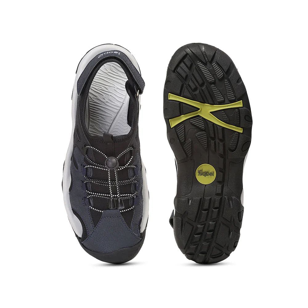 Leap7X TAISON-1 Black Casual Fisherman Sandals for Men by Liberty — photo 4