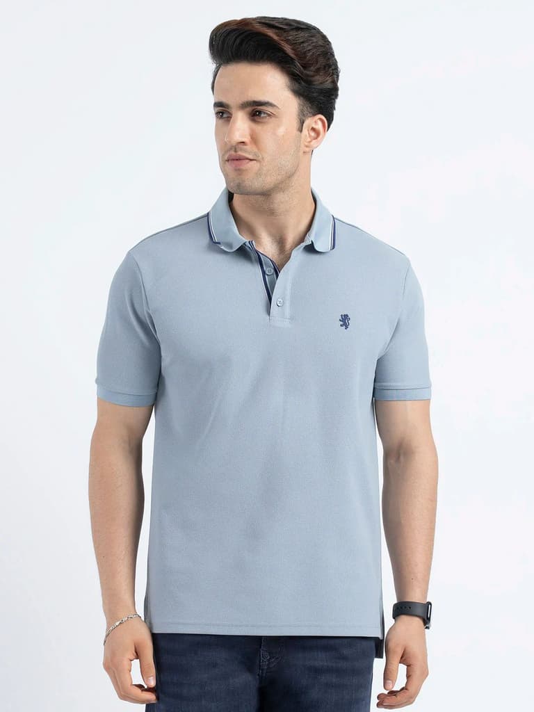 Polo T Shirts for Men in Stone Blue | Classic Polo T Shirts