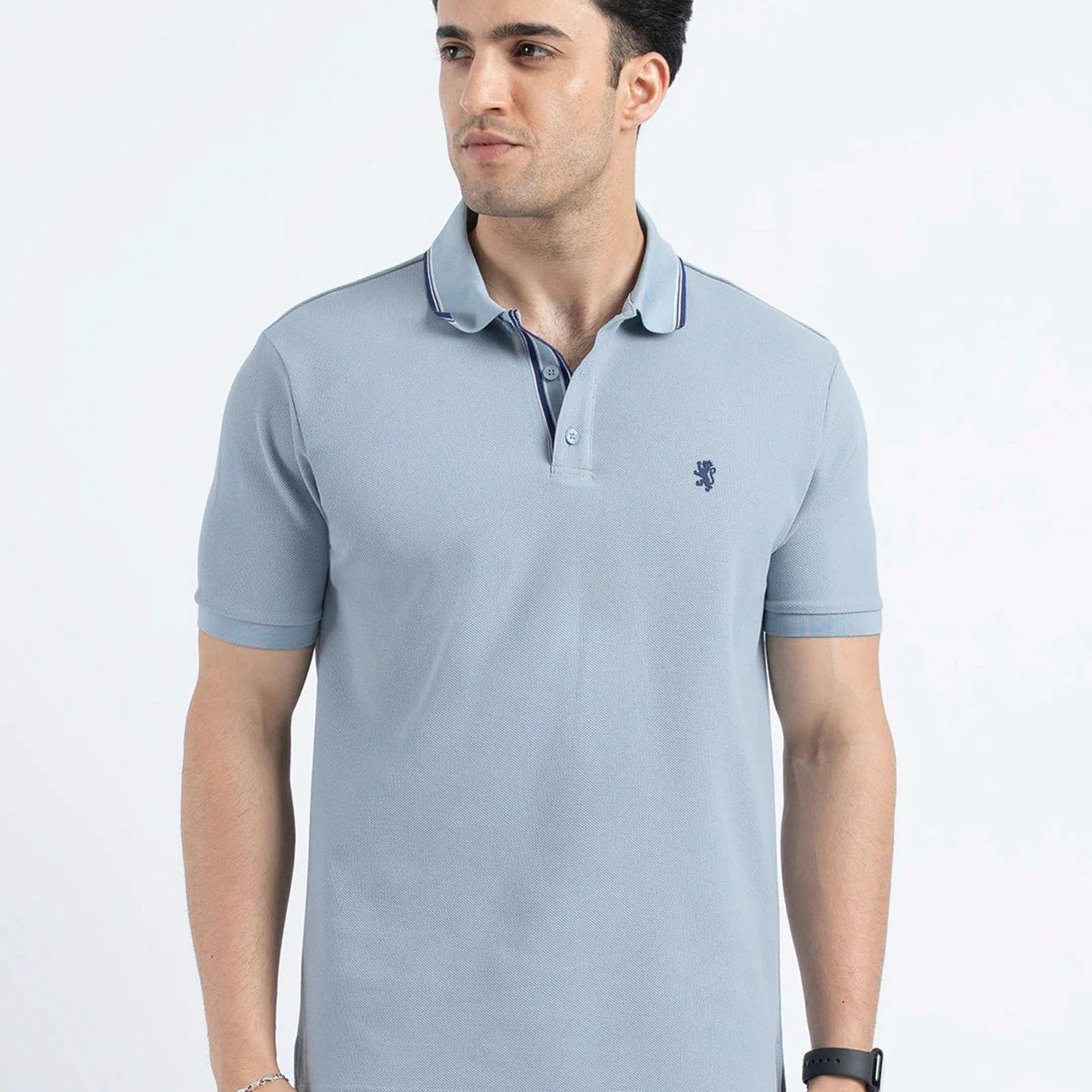 Polo T Shirts for Men in Stone Blue | Classic Polo T Shirts