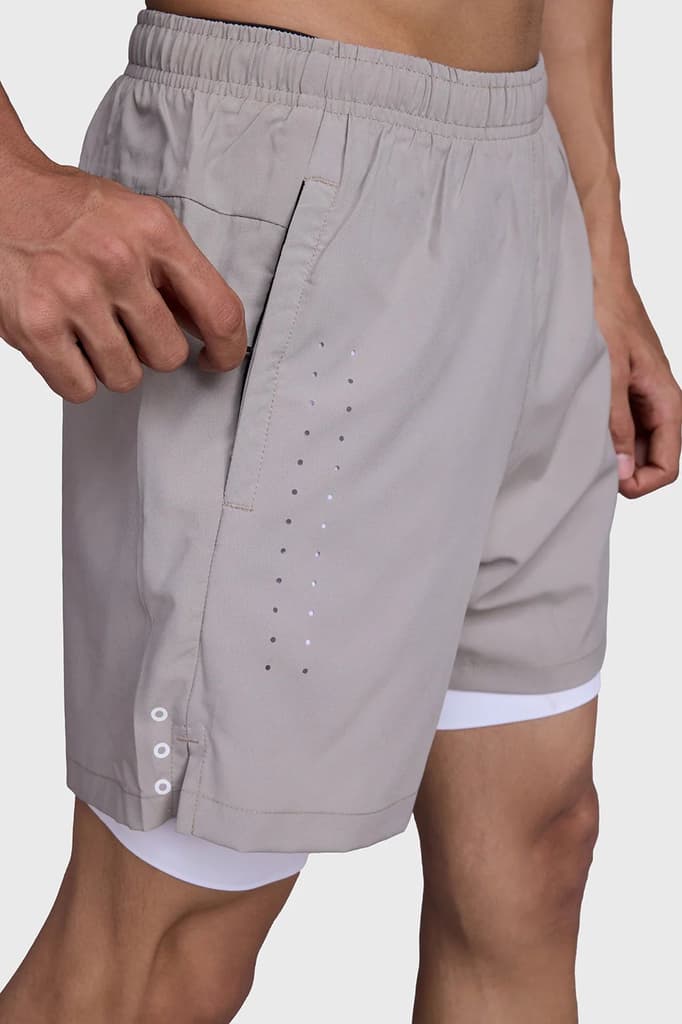 2 in 1 Laser Shorts Beige With White — photo 2
