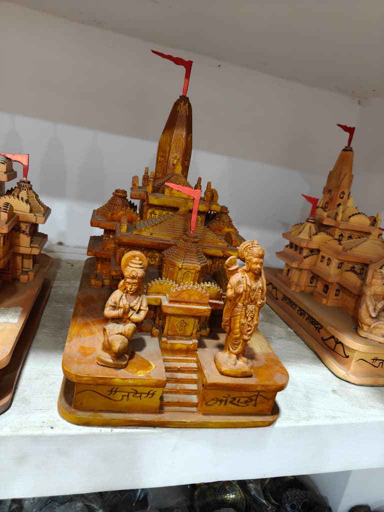 Wooden Statue of Hindu Deity | Carved | Brown | Decorative