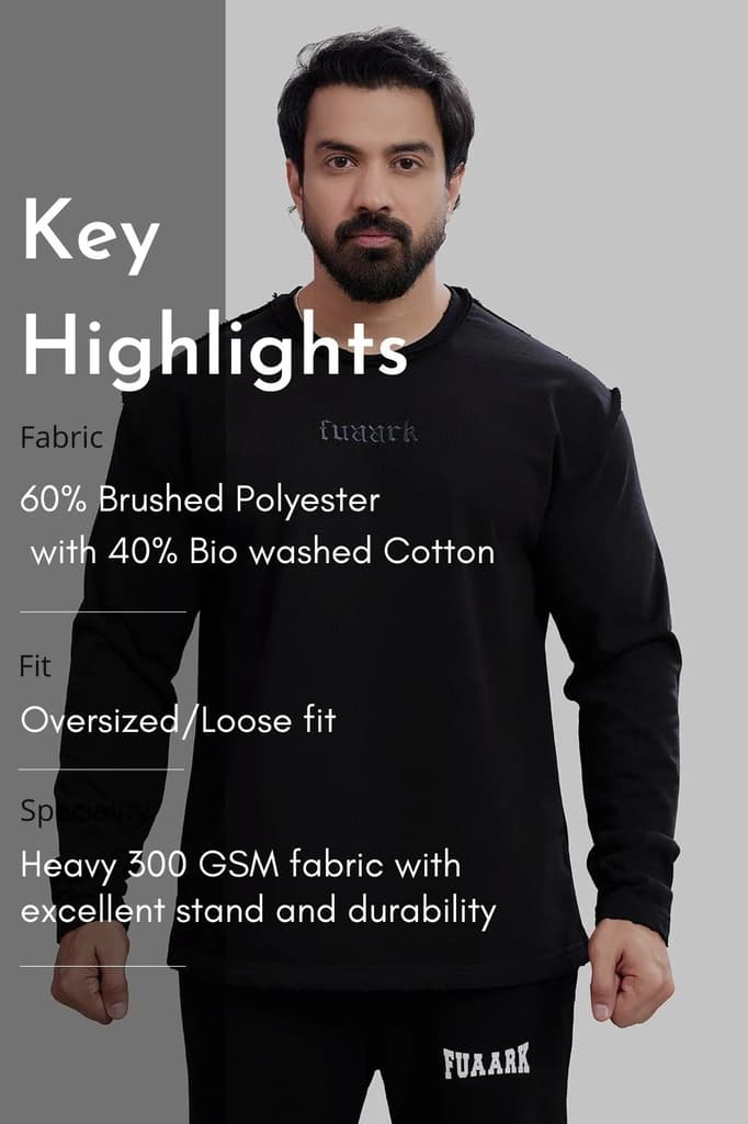 Shell Raw Sweatshirt Black — photo 7