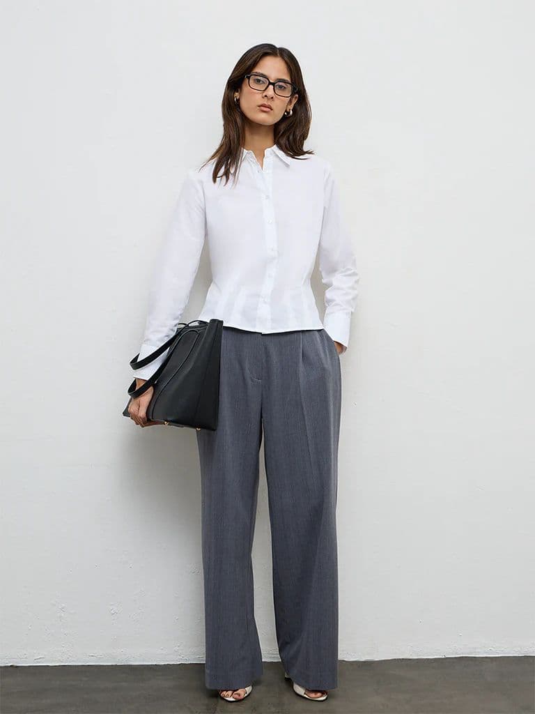 Wardrobe White Solid Shirt — photo 2