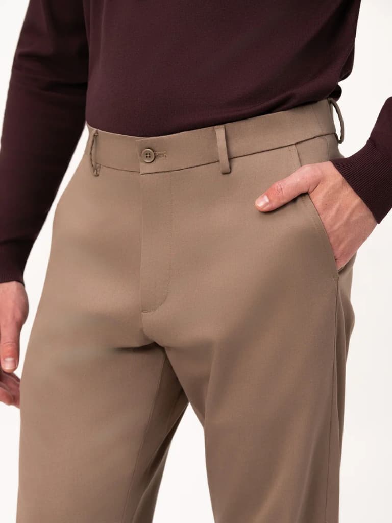 Terranova Khaki Relaxed Fit Stretch Chinos for Men — photo 9