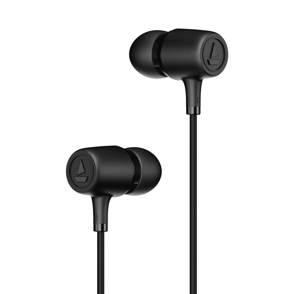 boAt BassHeads 85 | In-Ear Wired Earphones with 10mm Drivers & Mic — Bold Black
