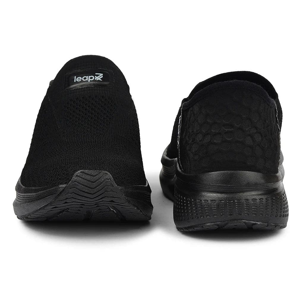 Leap7x Black Sports Non Lacing Walking Shoes For Men EAZYGO-253 By Liberty — photo 6