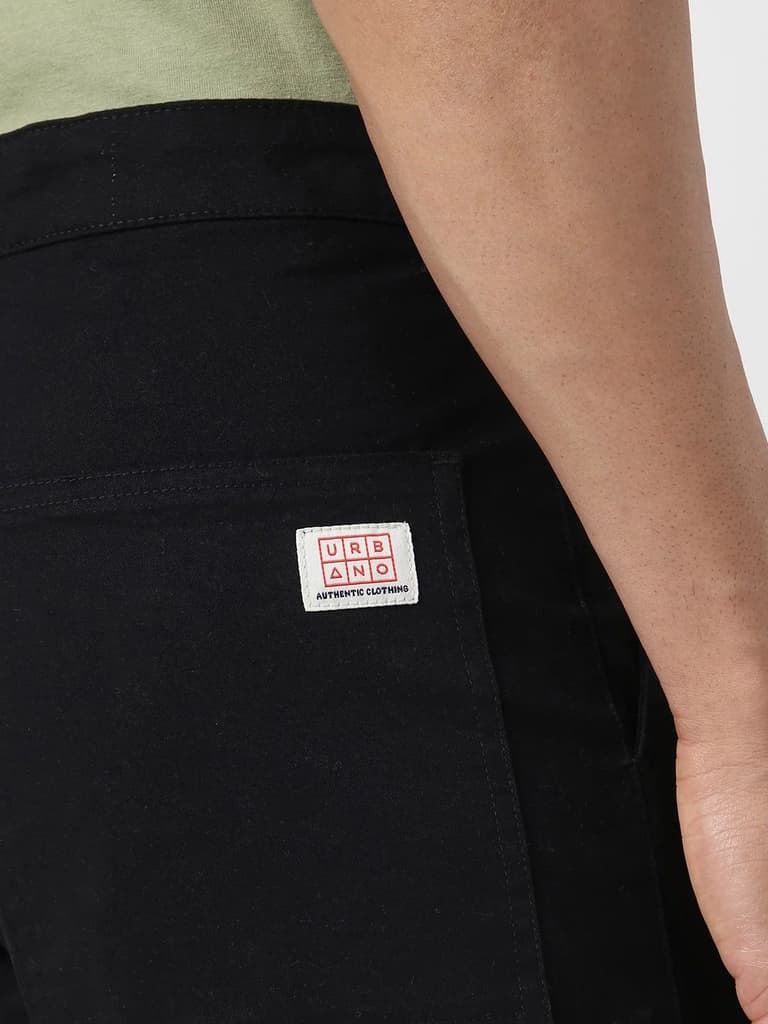 Men's Black Regular Fit Solid Cargo Chino Pant with 6 Pockets Stretchable — photo 7