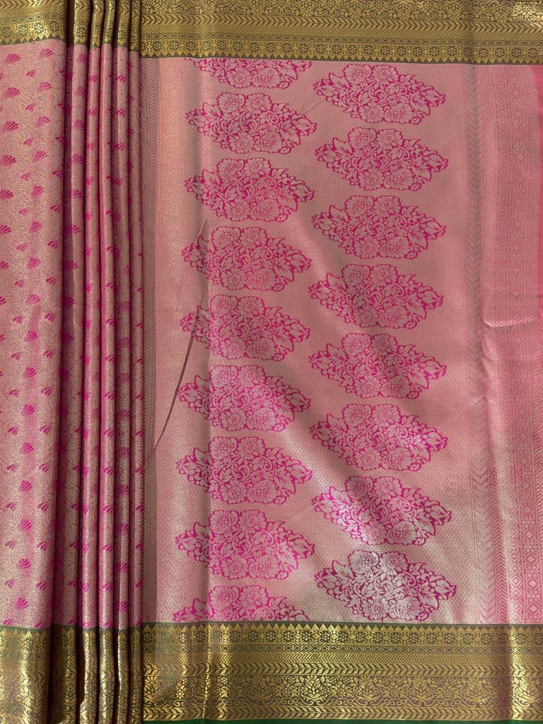 MIMOSA Women's Woven Design Kanjivaram Style Art Silk Saree with Blouse Piece - Rani Pink (SA00002866RNFREE) — photo 7