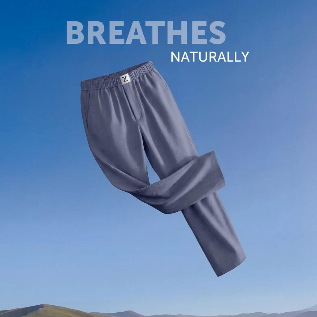 Ultra-Breathable Cotton Chambray Pyjamas - Washed Navy — photo 4