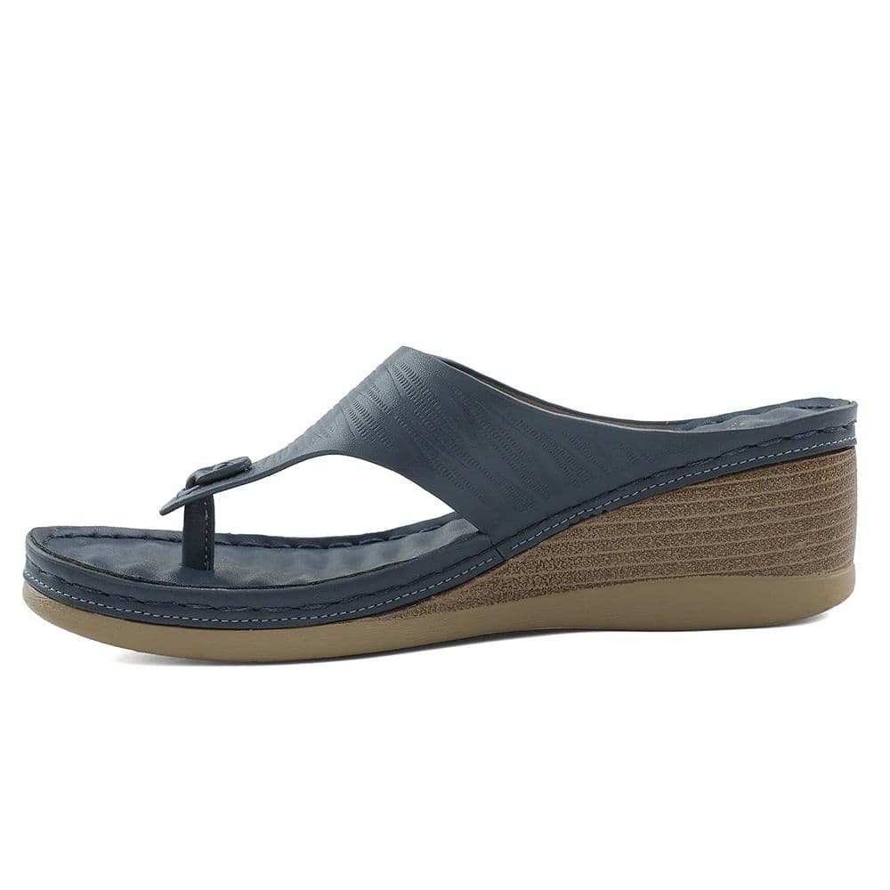 Healers Navy Blue Wedge Heel Sandal For Women ZQ-FD-54 By Liberty — photo 3