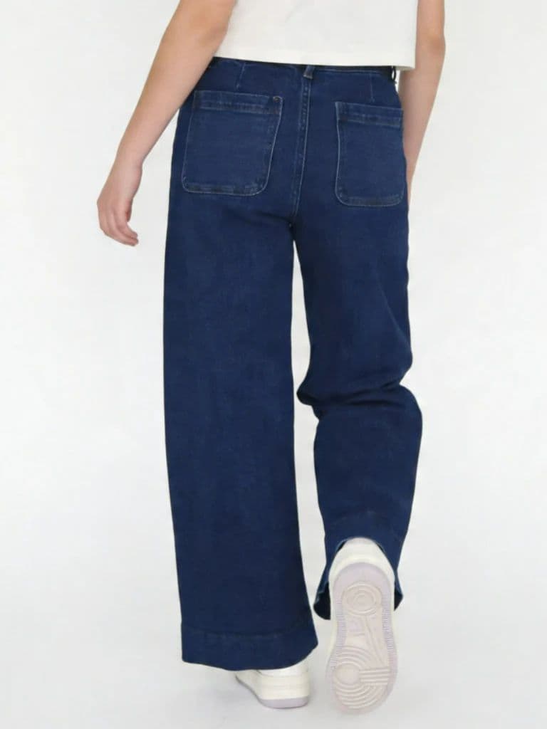 Y&F Kids Girls Dark Blue Wide Leg Jeans — photo 2