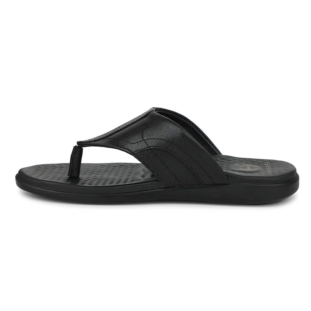 Healers Black Casual Slipper For Men RELIEF-1 By Liberty — photo 3