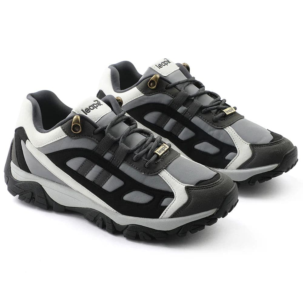 Leap7x Light Grey Sports Lacing Running Shoes For Men EAST-1 By Liberty — photo 5