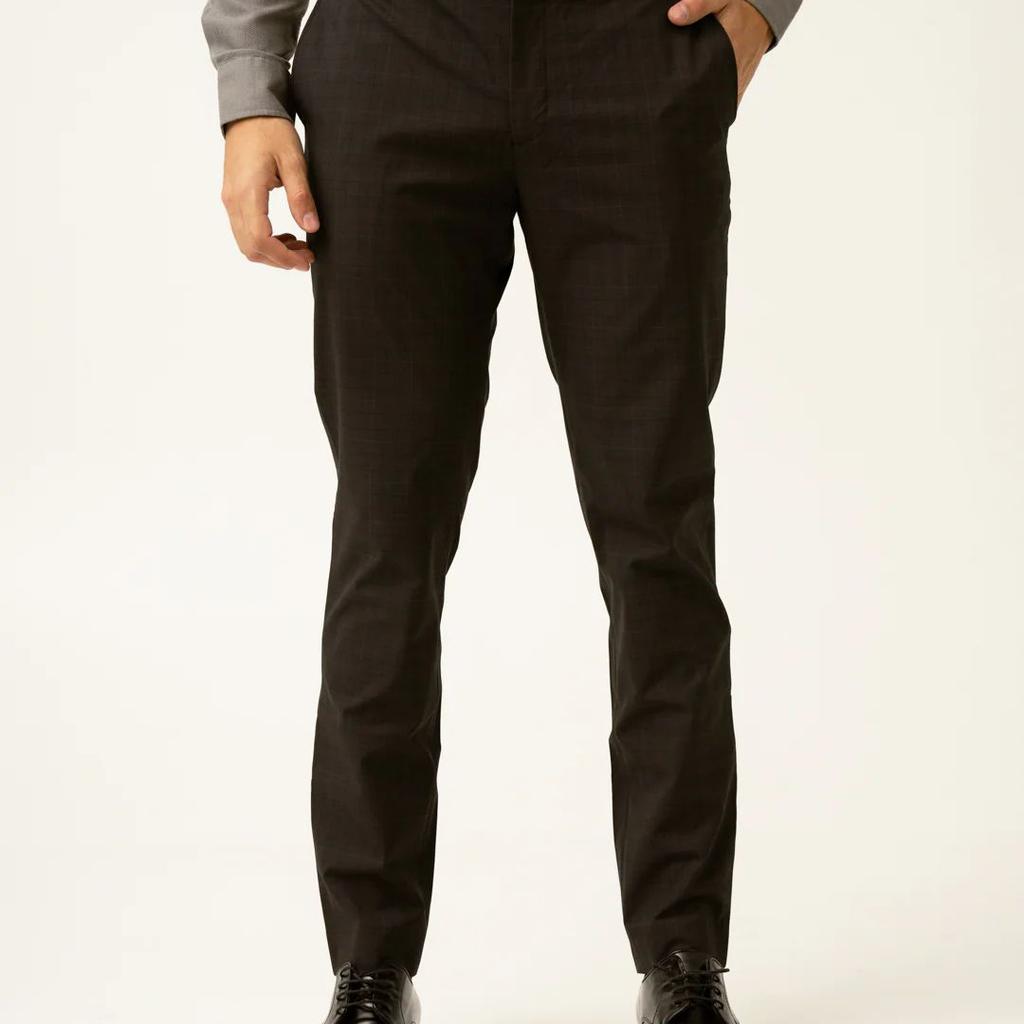 Submarine Black Checks Formal Pants