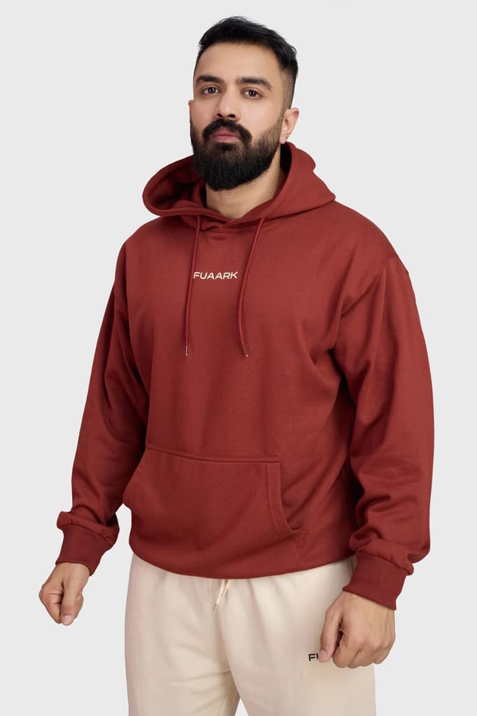 Signature Oversized Hoodie Rust — S