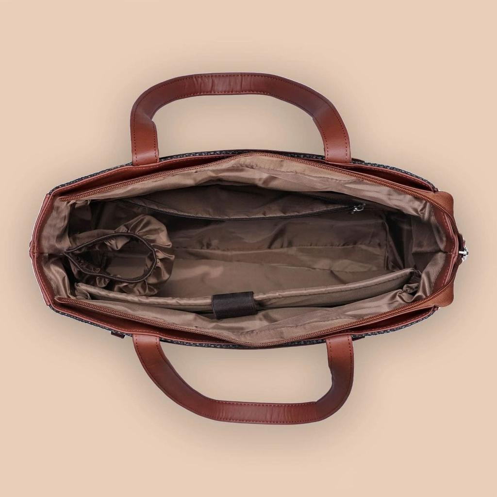Kutch Gamthi & Mughal Art Multicolor - Statement Office Bag & U-Shaped Sling Bag Combo
