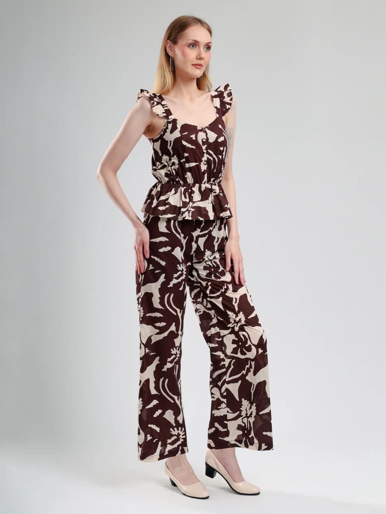Cory Edge Aegean abstract jumpsuit- Brown — photo 3